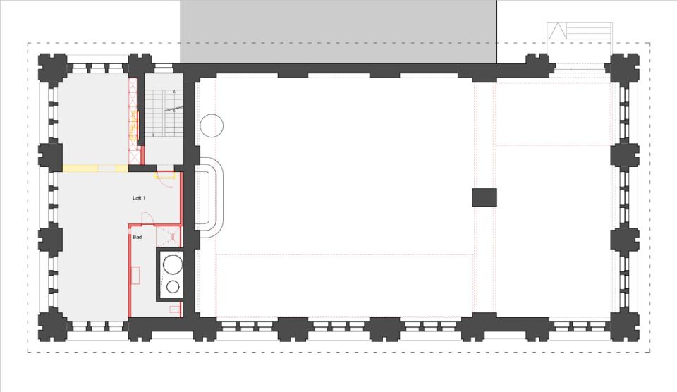 Grundriss erstes Obergeschoss (Loft 1)