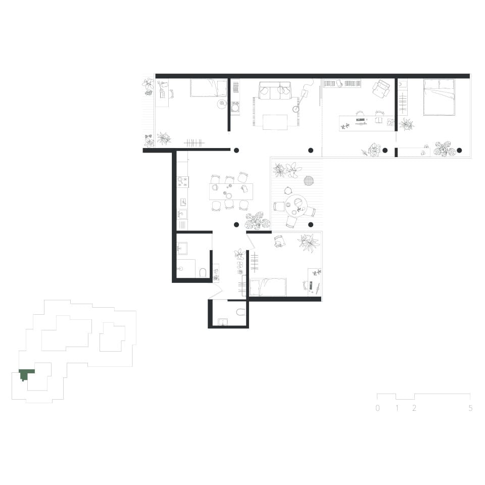 Detailgrundriss 5-Zimmer Wohnung