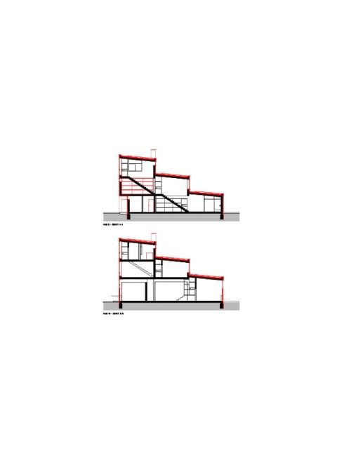 Schnitt Haus 9 (oben), Schnitt Haus 10 (unten)