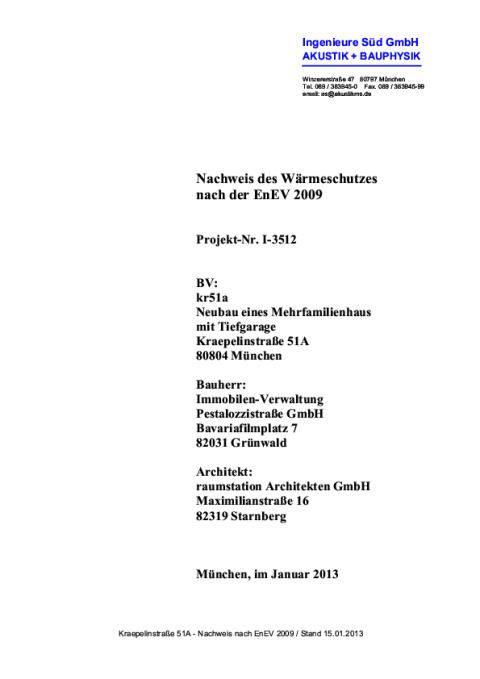 Nachweis nach EnEV09