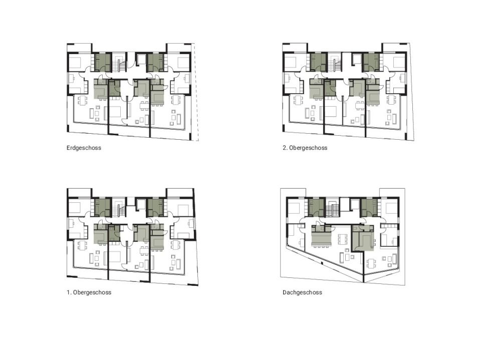Grundrisse EG bis 3.OG / DG Villa II
