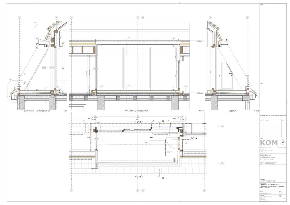 Ansicht Ost Detailplan 1:20 Loggia