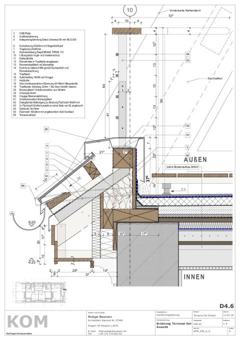 Ansicht Ost Detailplan 1:5 Loggia