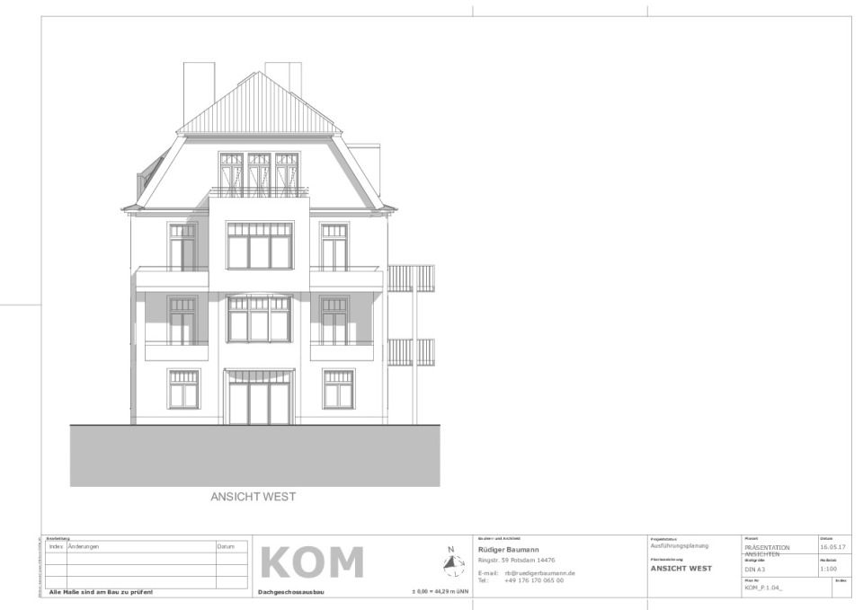 Ansicht West 1:50