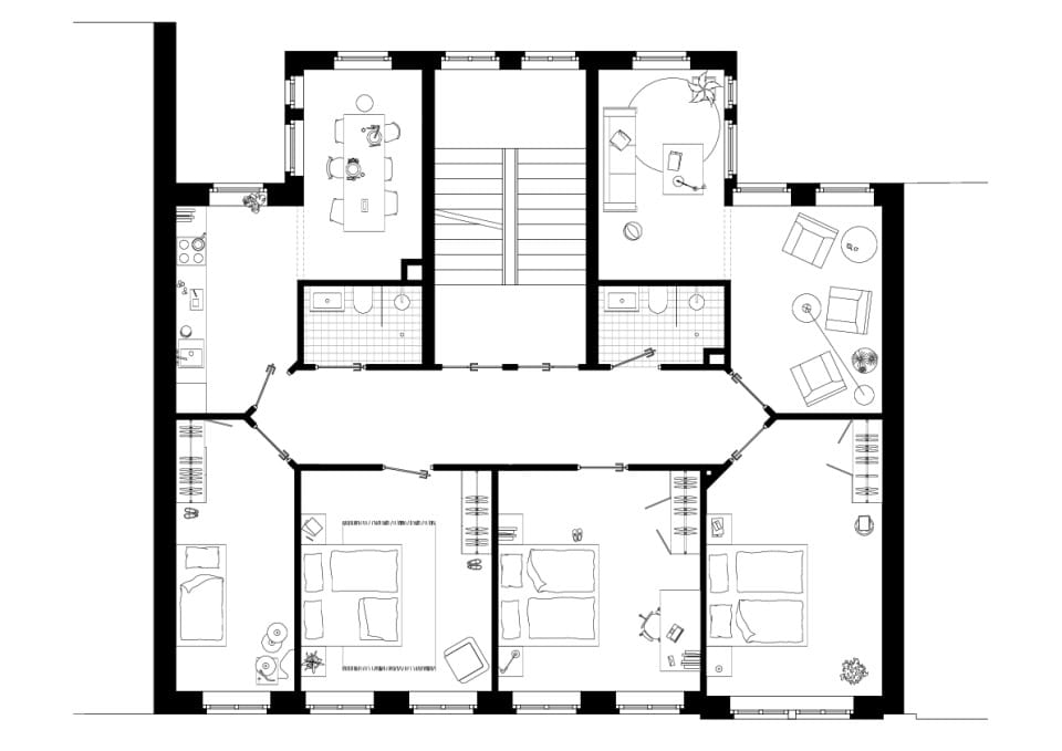 Grundriss Regelgeschoss möbliert