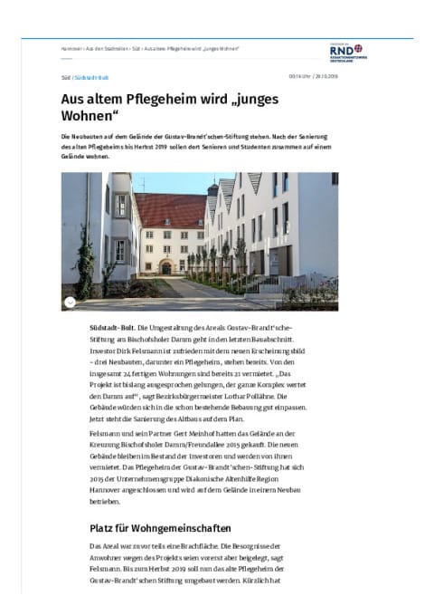 HAZ - Aus altem Pflegeheim wird 