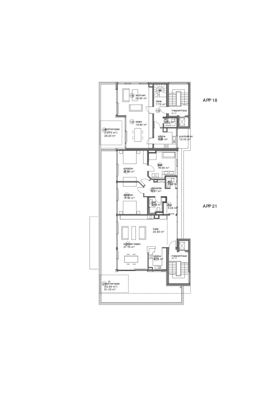 Grundriss 2. Obergeschoss Haus B