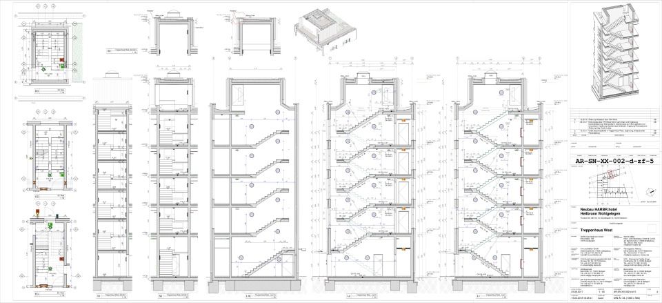 Schnitt+Iso Treppenhaus West