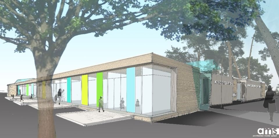 Skizze Fassade Kindergarten