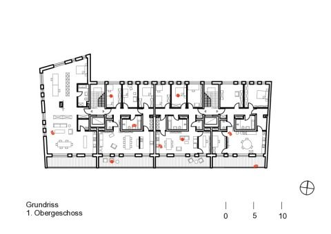 Ausbauhaus Neukölln Grundriss 1. Obergeschoss
