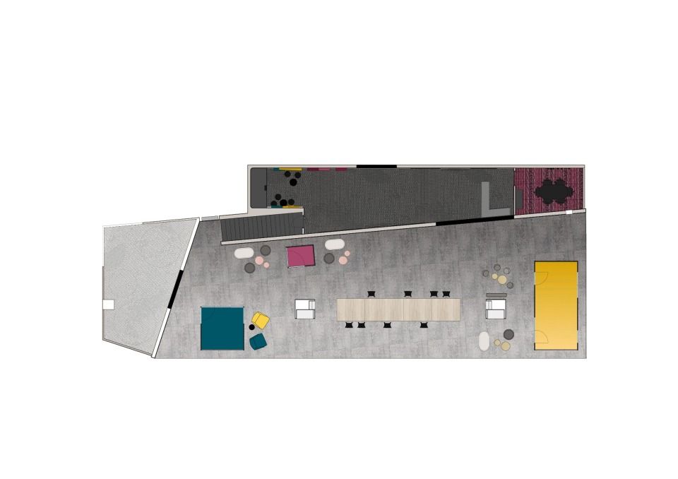Grundriss_ Messestand Carpet Concept / Orgatec 2018_raumkontor