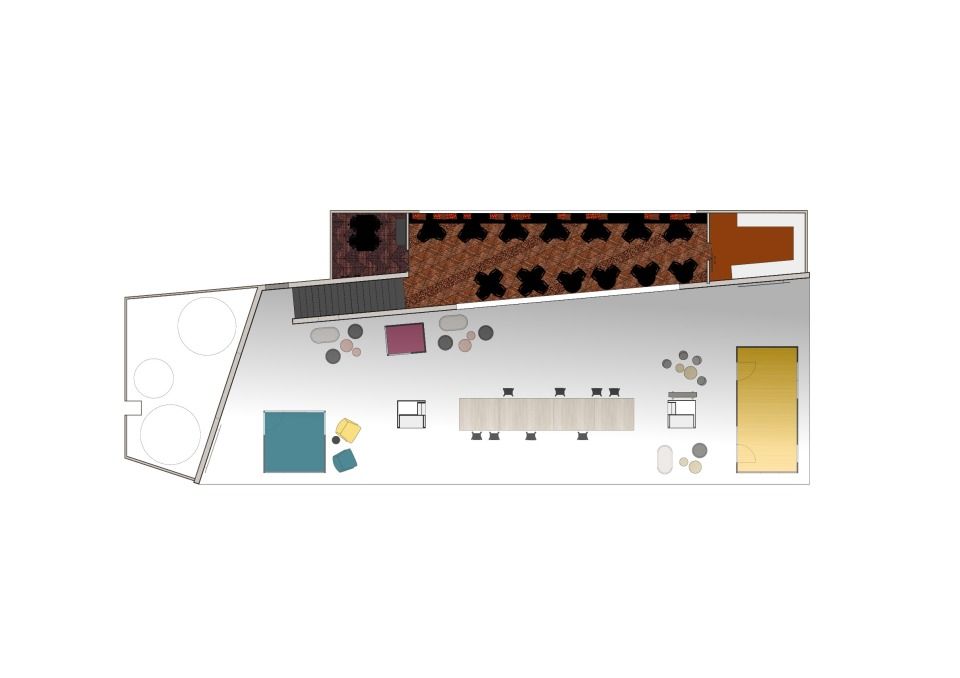 Grundriss Empore_ Messestand Carpet Concept / Orgatec 2018_raumkontor