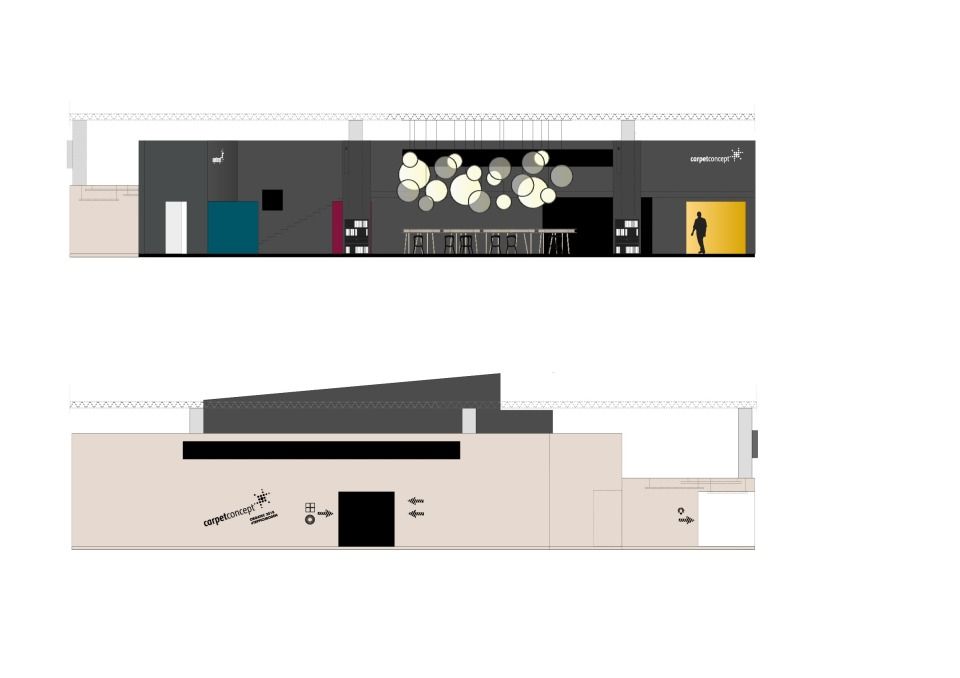 Ansichten Außen_ Messestand Carpet Concept / Orgatec 2018_raumkontor
