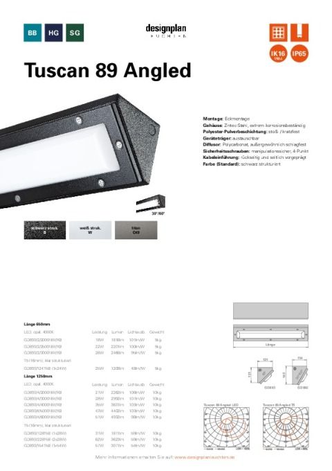 Tuscan 89 Angled Datenblatt