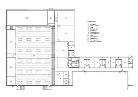 Grundriss Erdgeschoss (Mehrzweckhalle)