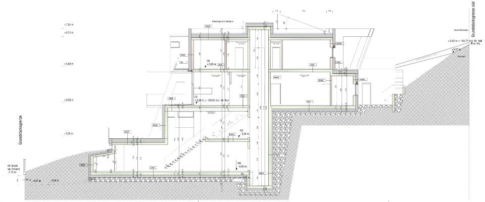 Längsschnitt Hanghaus