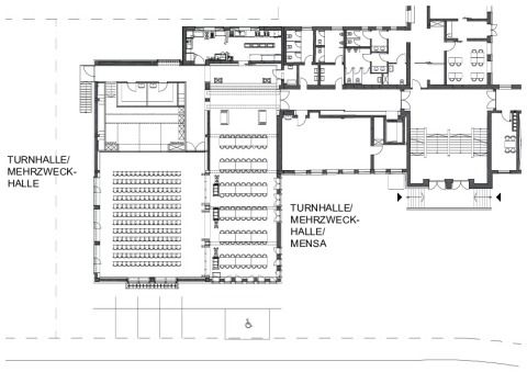 Theo-Betz-Schule Grundriss EG Mehrzweckhalle Turnhalle Mensa