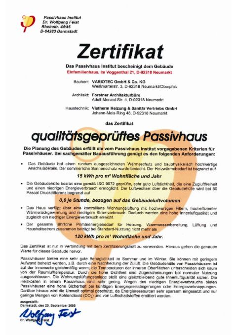 Zertifikat GEB