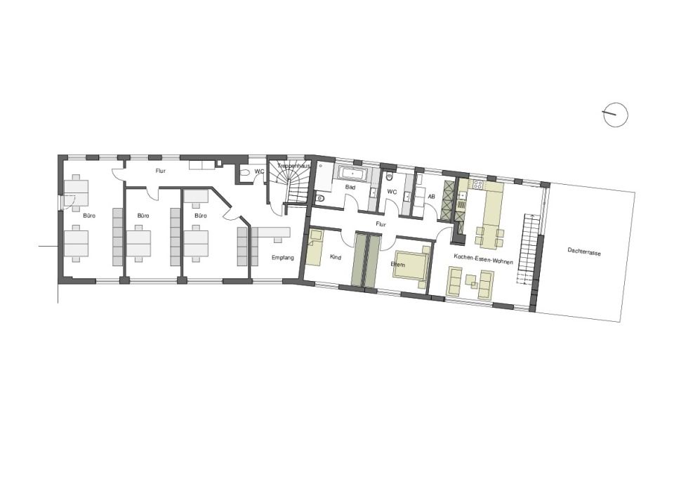 Grundriss Obergeschoss | Büro + Wohnung
