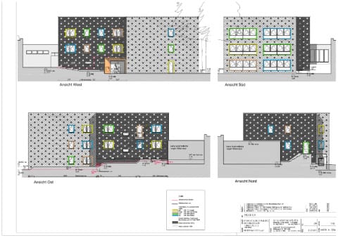 Ansichten Fassade. Abbildung: Kny & Weber Architekten