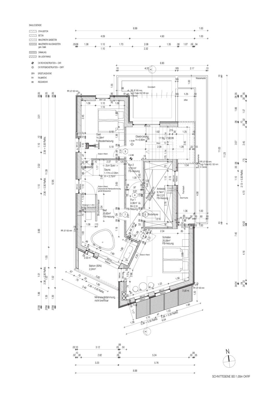 Grundriss Obergeschoss M1:50