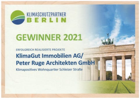 Auszeichnung Kimaschutzpartner Berlin 2021