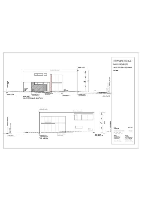Ansicht Fassade straßenseitig und Garten