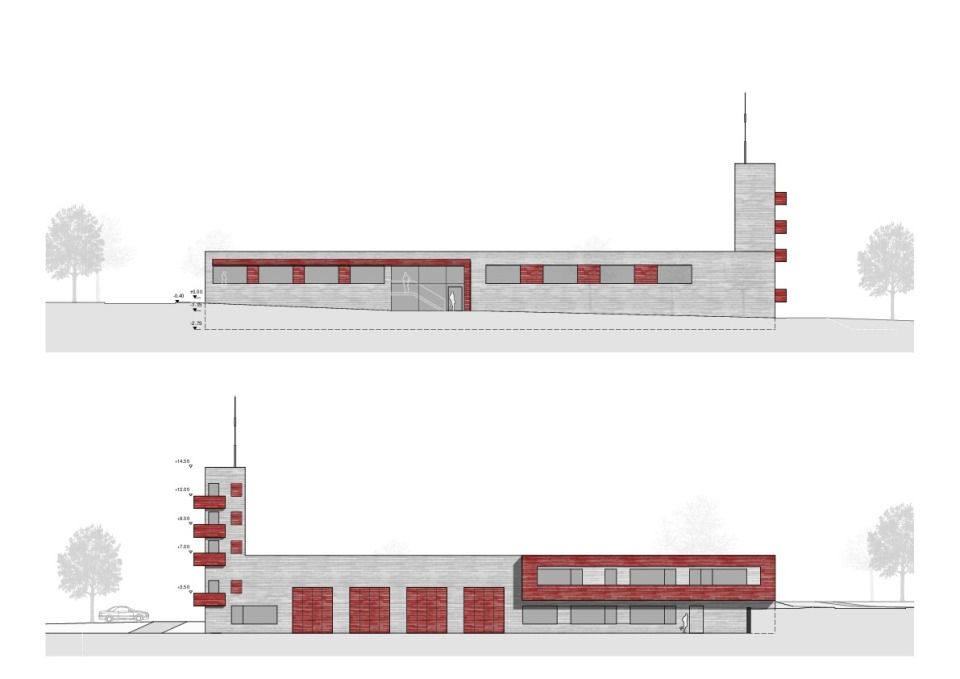 Nord- und Südfassade