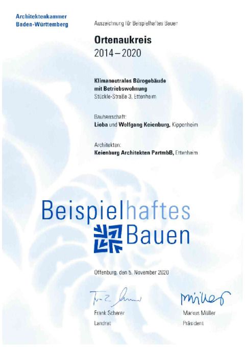 Beispielhaftes Bauen 2020