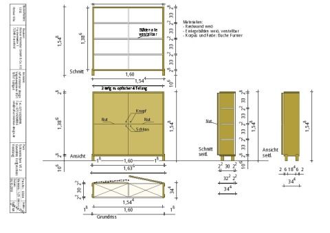 Detailplan Aktenschrank
