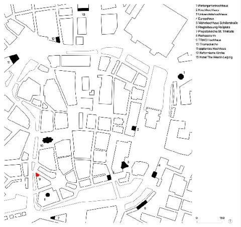 Büro- und Geschäftshaus TRIAS, Hochpunkte entlang des Leipziger Innenstadtrings