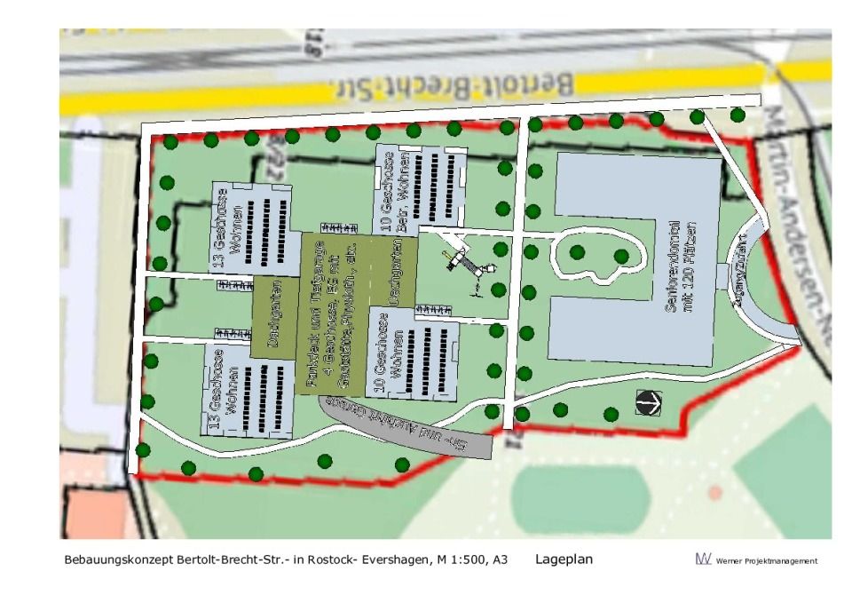 Bebauungskonzeption Zentrum Evershagen