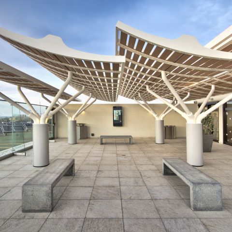 Verschattung für Observation Deck und Designelement für Lounge Malta International Airport, Luqa LQA 4000, Malta