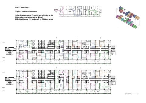 Durch- und Duplex-Wohnen, Geschoss 12+13