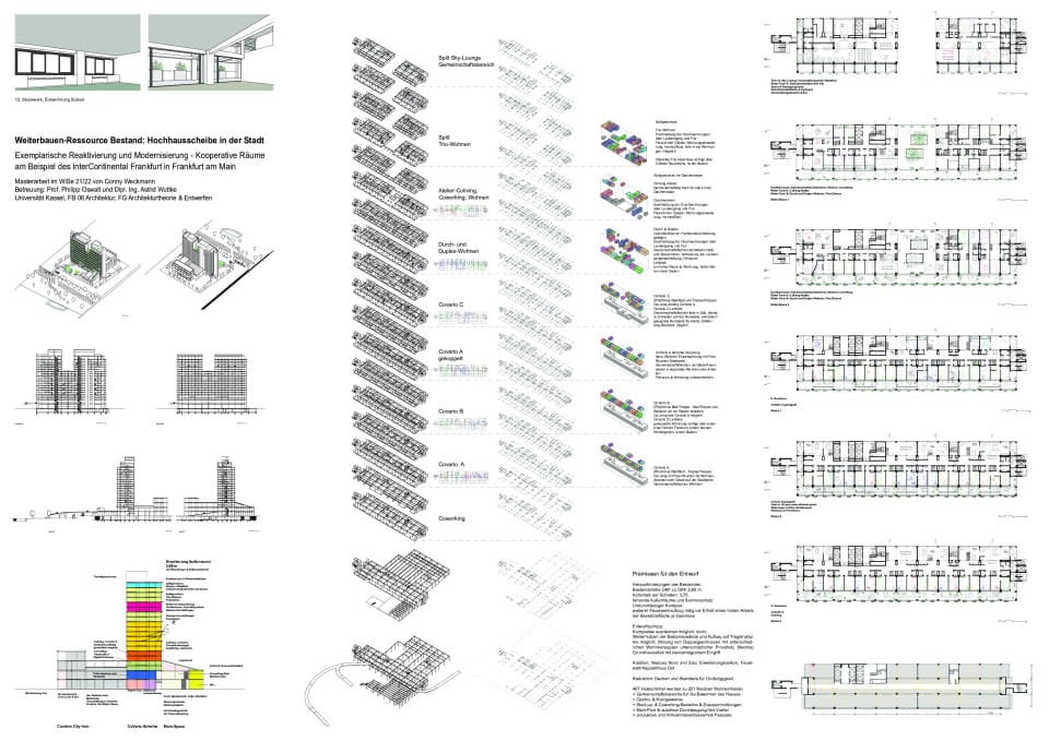 Plakat Umnutzung Hochhausscheibe InterConti Frankfurt