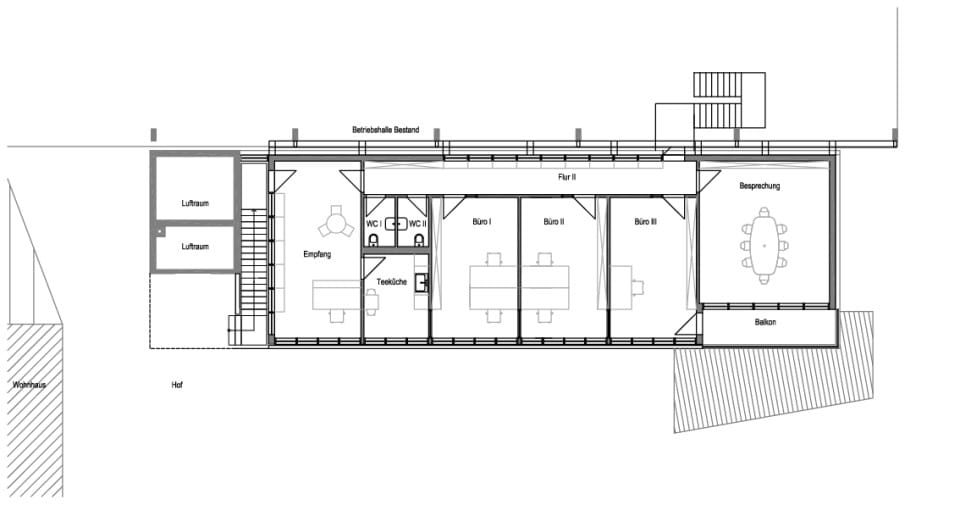 Grundriss Obergeschoss / Verwaltung