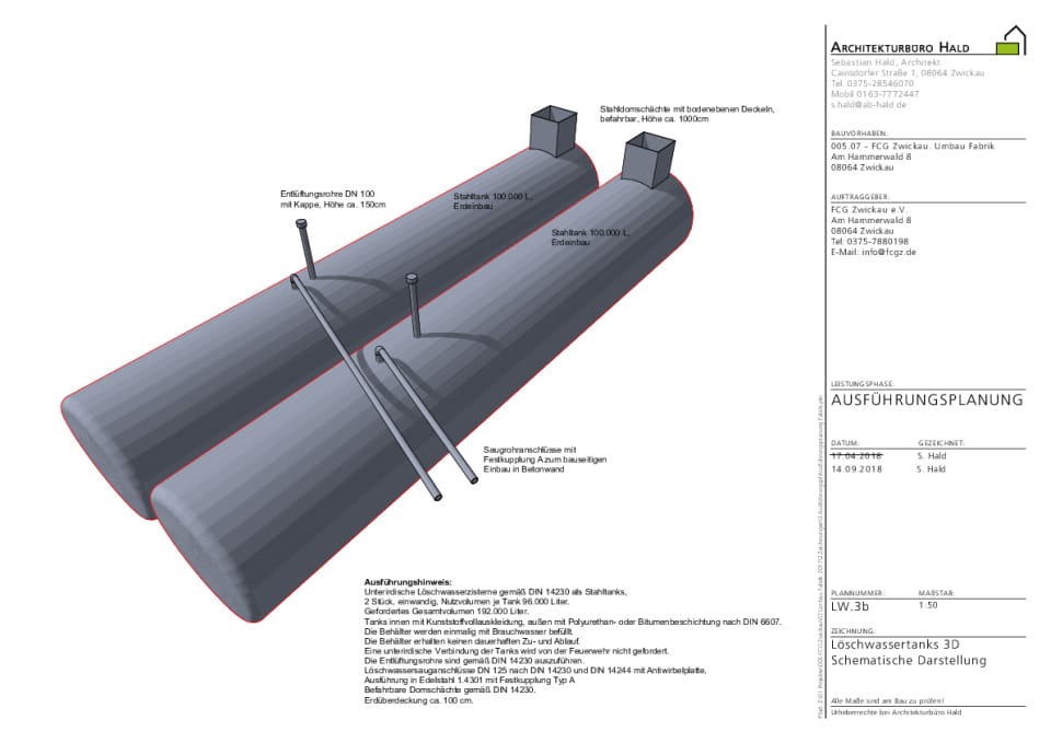 Prinzipdarstellung Stahltanks Löschwasserzisterne
