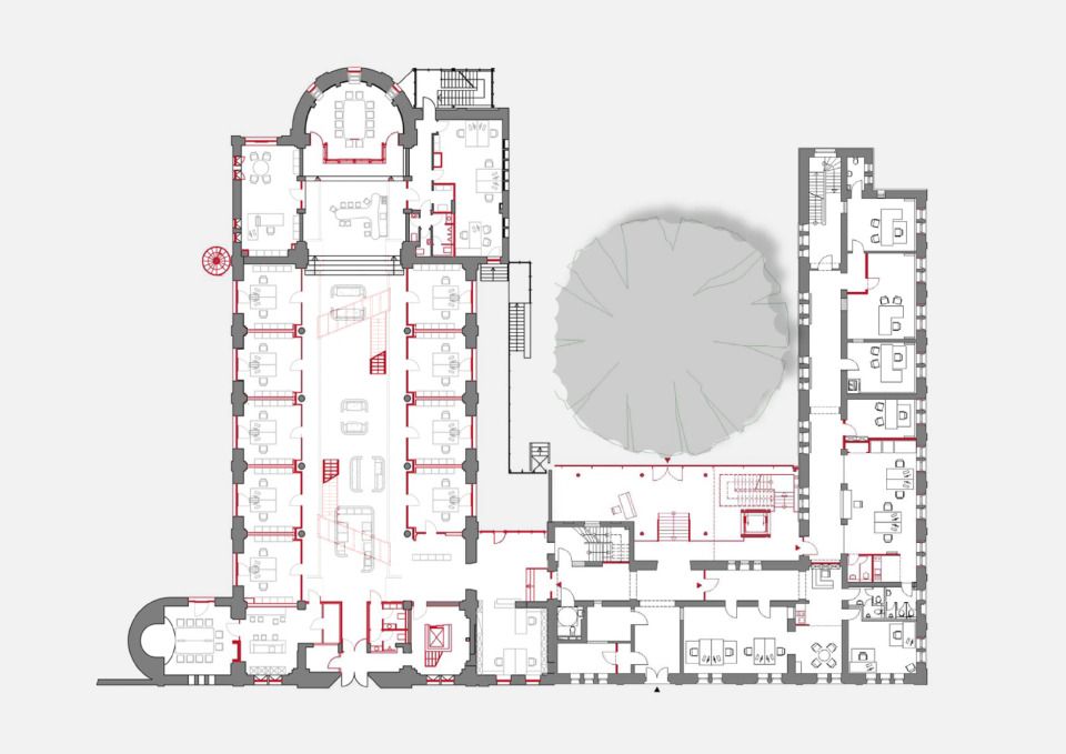 Grundriss Kloster und Kirche St Alfons Erdgeschoss