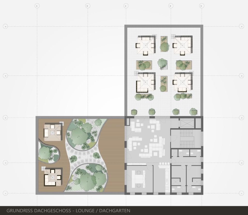 Grundriss DG Lounge/Dachgarten/Terrasse