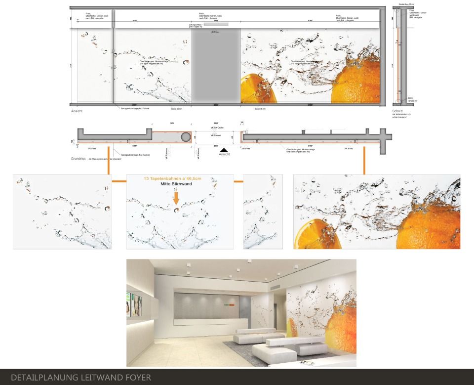Detailplanung Leitwand Foyer