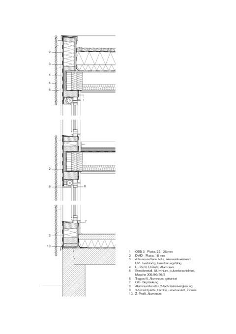 Fassadenschnitt vertikal