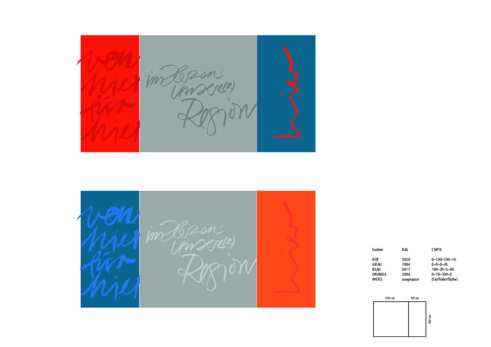 Gestaltete Akustikpanels in Corporate-Design-Farben