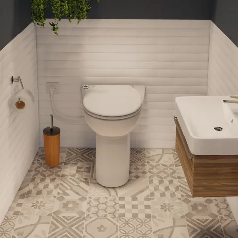 Das kompakteste WC von Sanibroy: Das Sanicompact 43 findet seinen Platz in den kleinsten Räumen – ideal für ein neues Gäste-WC. © SFA Deutschland GmbH
