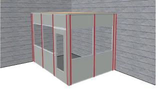 2-seitige Kabine