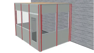 3-seitige Kabine