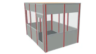 4-seitige Kabine