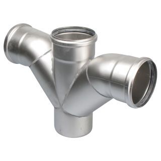 BLÜCHER Europipe Doppelabzweig 87.5G, D110/110MM Edelstahl AISI316L