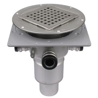 BLÜCHER Domestic Just Ablauf SQUARE FÜR LEWIS Klebeflansch D75 senkrecht