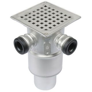 BLÜCHER DuschAblauf SQUARE- Zulauf D110mm, senkrecht Edelstahl AISI304
