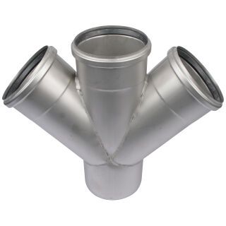 BLÜCHER Europipe Doppelabzweig 45/90G D110/110MM Edelstahl AISI316L